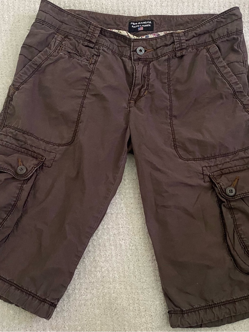 Polo Jeans Co. Ralph Lauren Brown Cargo Shorts With Floral Print
